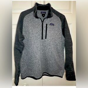 Patagonia Men's Two tone Gray Better 1/4 zip Sweater Fleece Large